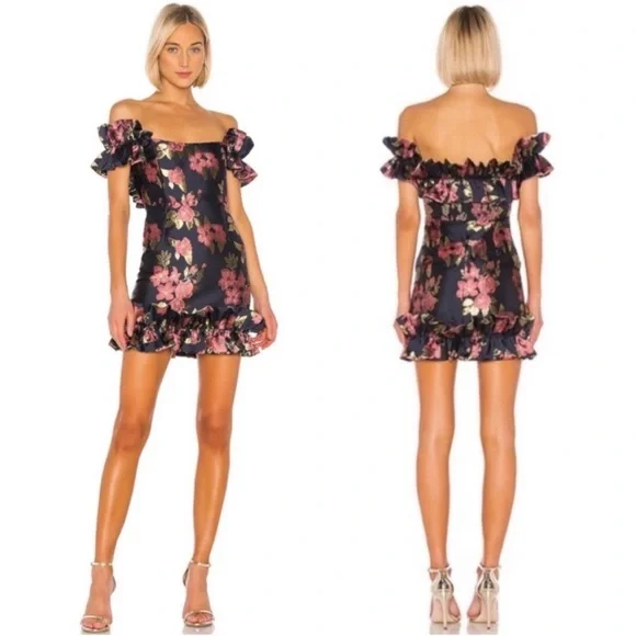 v. chapman hollyhock ruffled corset mini dress V. Chapman Hollyhock Dress in Baroque Rose in Size 0